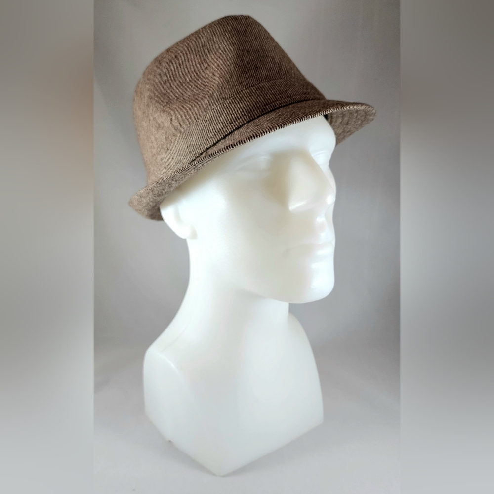 Stingy Brim Style Fedora, Brown Tweed, S/M size